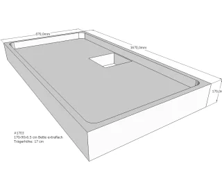 Neuesbad Wannenträger für Bette extraflach 170x90x6,5 SD22795