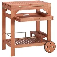 MERXX Servierwagen Multifunktion, Eukalyptusholz, 70-140x50 cm, ausziehbar
