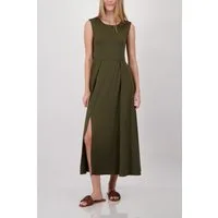 Monari Maxikleid Kleid uni Regular fit mit Schlitzen