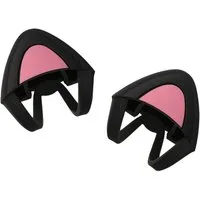 kwmobile Kopfhörer-Schutzhülle 2x Katzenohren Aufsatz für Overear Headphone, Deko Accessoire für Kopfhörer - Katzenkopfhörer Set von 2 - in Schwarz