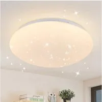 ZMH LED Deckenleuchte Rund Moderne Deckenlampe für Wohnzimmer Schlafzimmer Flur, 3000K, LED fest integriert, Warmweiß, Sternhimmel 18w
