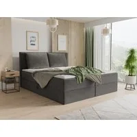 Sofnet Boxbett Egro (mit zwei Bettkästen, Bonell-Matratze und Topper), Doppelbett, Polsterbett mit Kopfteil und Kissen, Boxspringbett
