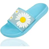 Sprint Sport Sprint Pantolette Gänseblümchen, blau 38, 289666351 Schlappen (Paar, 1) Gänseblümchen