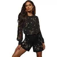 Love & Roses Langarmbluse Love & Roses Bluse mit Verzierung, Regular (1-tlg)