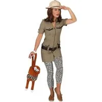 Orlob Kostüm Safari Kleid Olivgrün für Damen