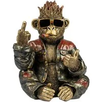 formano Dekofigur Pop Art Tiere im Anzug, Höhe: 33cm, Farbe: Antikgold, Motiv: Affe