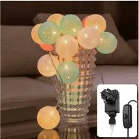 COZY HOME LED-Lichterkette Cotton Balls - Strombetrieben, 20 LED I 6m I Warmweiße LED-Cotton Ball I Hausbett Bunt Deko