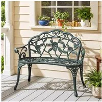 Outsunny Gartenbank Bank Gartenmöbel 2-Sitzer Metall (Sitzbank, 1-St., Parkbank), 100 x 54 x 78 cm