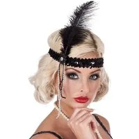 Boland Kostüm Flapper Federschmuck Kostüm Zubehör Fasching Karne, Charleston Stirnband mit Feder für 20er Jahre Mottopartys