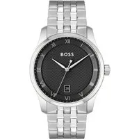 BOSS Quarzuhr PRINCIPLE 1514123, Herrenuhr, Armbanduhr, Datum, Edelstahlarmband