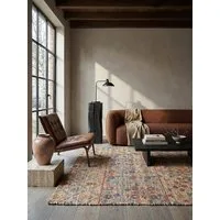KADIMA DESIGN Teppich AVILL Teppich Jute floral Blumenmuster Naturfaser 80x150 Natur-Blau, Rechteckig, Höhe: 4 mm, handgewebt, Wohnzimmerteppich, robust, natürlich, 2000 g/m²