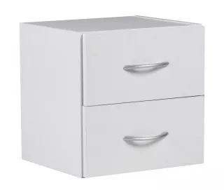 Nachtkonsole weiss 34x31x34 cm mit 2 Schubladen Nako
