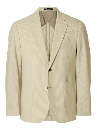SELECTED MEN - SLHREG-YALE SEERSUCKER BLZ Sand - Gr. - 50