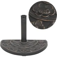 vidaXL Schirmhalter Sonnenschirmständer Harz Halbrund Bronze 9 kg, 1 tlg.