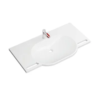 Hewi Mineralguss-Waschtischset 950.19.01918 100x55cm, mit Waschtischarmatur, senfgelb