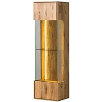 Massivmoebel24 Hängevitrine WIEN (Wildeiche 37x32x130 natur geölt WIEN #232) Wildeiche 37x32x130 natur geölt WIEN #232