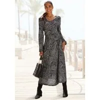 LASCANA Maxikleid mit Paisleydruck, Smok-Einsatz in der Taille, Jerseykleid Figurumspielendes Sommerkleid, bequemes Viskosekleid, elegant
