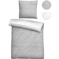Biberna Wendebettwäsche 0614509, Mako-Satin, 2 teilig, feiner Glanz + weicher Griff, pflegeleicht, ganzjährig einsetzbar, RV