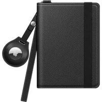 Fintie Geldbörse Reisepasshülle mit Airtag Halter, Slim Reisepass Hülle RFID-Schutz, Schutzhülle Passport Cover für Reisedokumente Impfpass Herren Damen