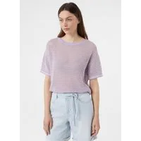comma Kurzarmpullover Strickpullover Kurzarm-Pullover aus luftigem Ajourstrick