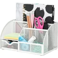 FANNOU Tischelement Organizer, Mesh & Metall, Platzsparendes Desk Organizer für Büro Zuhause Schule