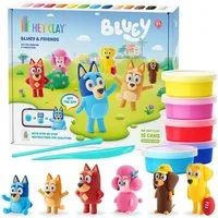 Hey Clay Modelliermasse Hey Clay Bluey Knete für Kinder + Zubehör, 13 Farben Schaumstoff