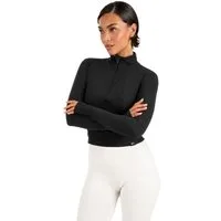 Smilodox Longsleeve Naveya Damen, Half Zip Sweatshirt, Slim Fit, für Gym, Training Half Zip, Stehkragen, Stretch Material, elastisch