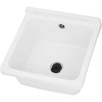 Lavre Waschbecken RIVA, Kunststoff Spülbecken Waschtrog Ausgussbecken, Siphon 40x38x22,8 cm