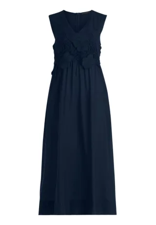 Betty Barclay - Ärmelloses Midikleid mit V-Ausschnitt und Stickerei von Betty Barclay blau - Gr. - 42