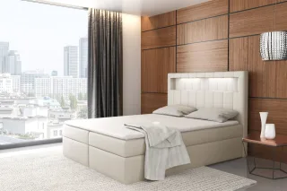 Boxspringbett Schlafzimmerbett STORM 140x200cm inkl.LED
