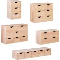 Lusimat Schubladenbox Schubladenelement Mini Bloc, Organizer Kiefernholz, Korpus Massiv