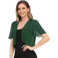 Zaewry Bolero Damen-Bolero aus Chiffon,Kurz Strickjacke Damen Offene Weich Damen-Schaljacke / Cardigan — Leicht, kurzer Schnitt