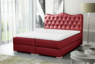 LAGERDEAL Boxspringbett Schlafzimmerbett SULTAN Kunstleder Rot 140x200cm