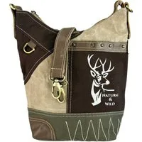 Sunsa Umhängetasche Trachten Schultertasche Reh Motiv Trachtentasche Hobo Tasche, enthält recyceltes Material