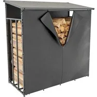 CLP Kaminholzregal Abdeckplane Ruston S, BxTxH:143x1x145 cm, (1er), schwarz