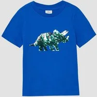 s.Oliver Kurzarmshirt T-Shirt T-Shirt mit Wendepailletten-Dino