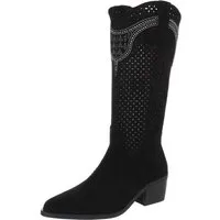 Ital-Design Damen Cowboyboots Western Sommerboots (88843679) Blockabsatz Stiefel in Schwarz