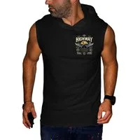 RMK Tanktop Herren Shirt Muskelshirt Gym Ärmellos mit Highway Motorrad aus Baumwolle