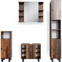 Vicco Badmöbel-Set Fynn, Antikholz, 4 Teile, (4-er Set, 4-St., 4er Set)
