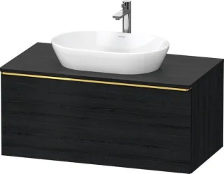 Duravit D-Neo Konsolenwaschtischunterbau wandhängend Eiche Schwarz Matt 1000x550x459 mm - DE49480341 DE4948034160000