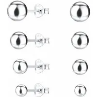 ALEXANDER YORK Ohrstecker-Set BALL, 4-tlg., 925 Sterling Silber