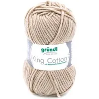 Gründl Wolle King Cotton Baumwollgarn Strickgarn Häkelwolle, 78,00 m (50g Handstrickgarn, Strickwolle, Baumwollmischgarn mit ägyptischer Baumwolle, zum Stricken und Häkeln für Nadelstärke 6 - 7 mm), mit Häkel - Anleitung zum download