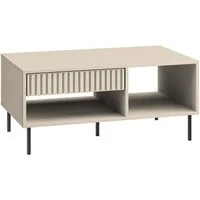 Lomadox Couchtisch SALOU-131, in kaschmir matt, 1 Schubkasten, B/H/T ca. 100/48/60 cm