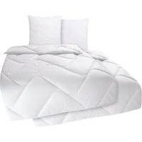 fan Microfaserbettdecke + Kopfkissen Bettwaren-Set in 135x200 cm, für Sommer oder 4-Jahreszeiten, Füllung: Faserbällchen (Kopfkissen), Bezug: Microfaser
