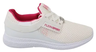 Philipp Plein Weiße Rosa Polyester Becky Sneakers Schuhe