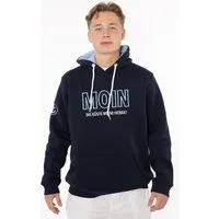 Zwillingsherz Hoodie "Moin" mit gesticktem Schriftzug und Ankermotiv am Ärmel