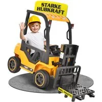 Hecht Spielzeug-Gabelstapler 52108 mit Fernbedienung, 12V Akku bis 35 kg und 6 km/h, Hebt bis 10 kg, mit Radio, Mp3, Bluetooth