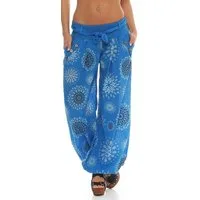 malito more than fashion Haremshose malito Damen Pumphose mit Print, leichte Stoffhose inkl. Gürtel, Pumphose Aladinhose mit Print Einheitsgröße