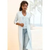 LASCANA Cardigan mit seitlichen Schlitzen, Longstrickjacke aus weichem Rippstrick