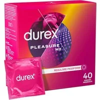 durex Kondome Pleasure Me Mit Noppen & Rippen & anatomischer Easy-On-Form Vorratspack, 40 St.